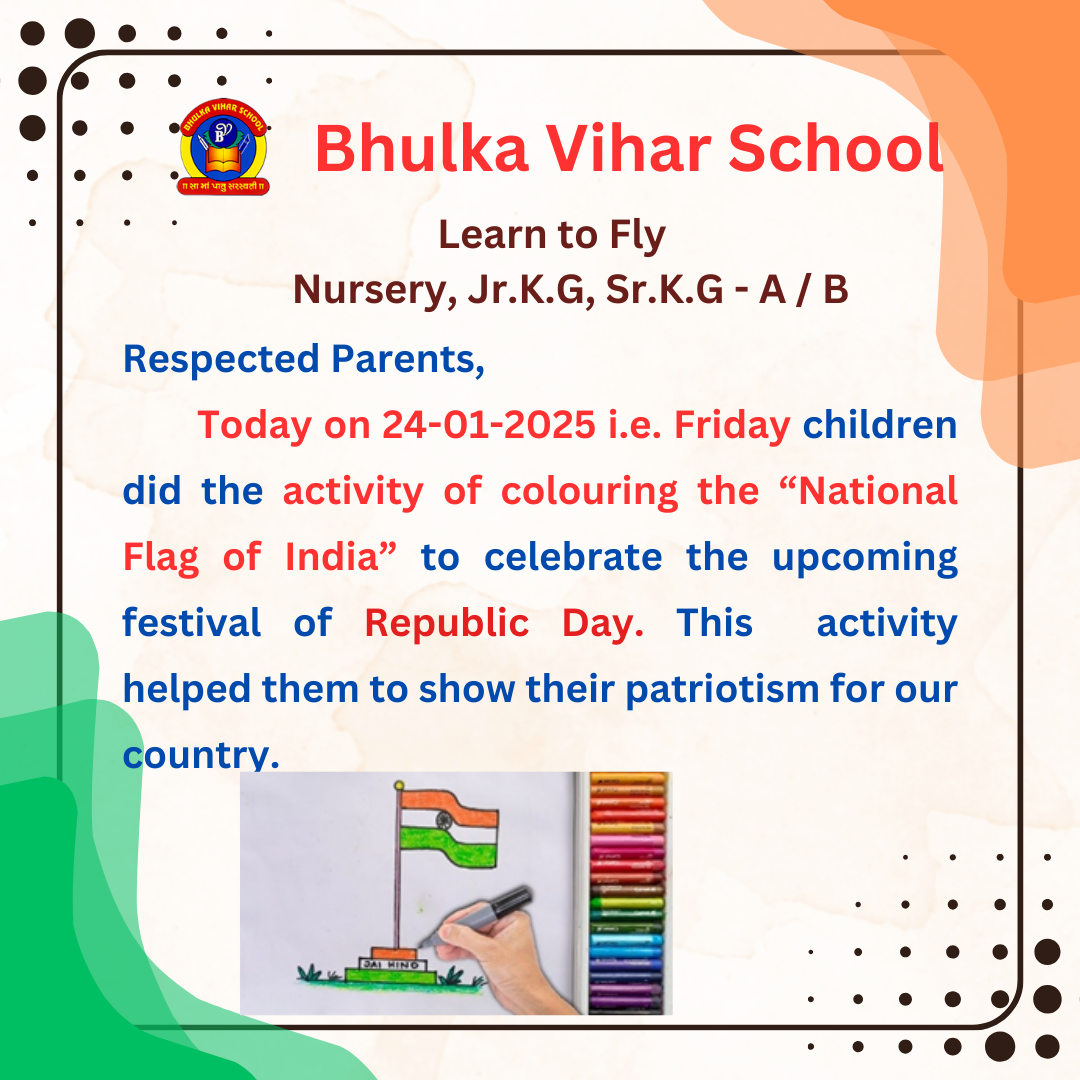 activity of colouring the “National Flag of India”