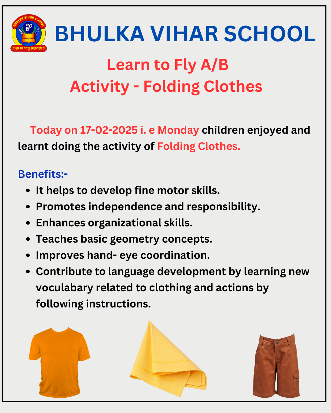 activity of Folding Clothes.