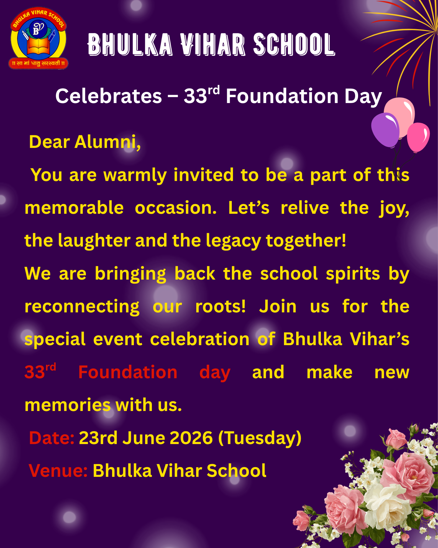 Celebrates – 33rd Foundation Day
