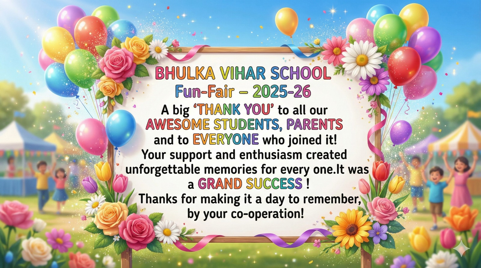 Fun-Fair – Grand Success …Thank You…….All.