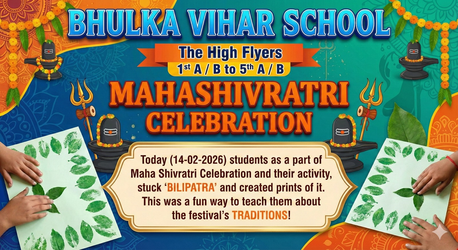 Students as a part of Maha Shivratri Celebration and their activity….. This was a fun way to teach them about the festival’s traditions!