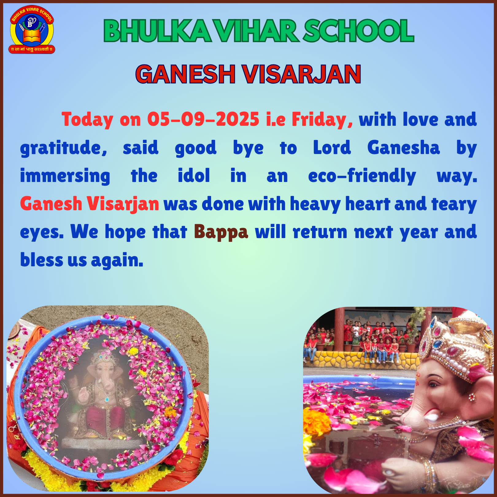 Lord Ganesha Visarjan 2025-26